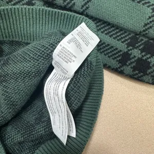 Hollister Cropped Sweater Women's Size XS Green Black Plaid Grunge Y2K Inspired‎ thumbnail 5