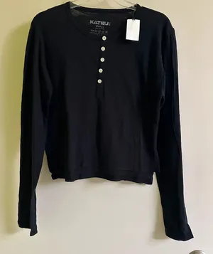 KatieJ nyc black sleeve shirt thumbnail 1