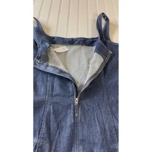 Gap Denim Pleated Mini Dress Dark Wash Square Neck Sleeveless Coquette Medium thumbnail 11