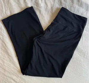 Vintage Y2K prAna Black Cropped Flare Yoga Pants Leggings L Low Rise 00s thumbnail 1