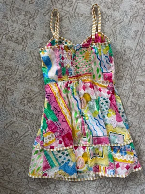 Impeccable Pig Sleeveless Multi-Print Summer Sundress - Pink & Yellow thumbnail 5