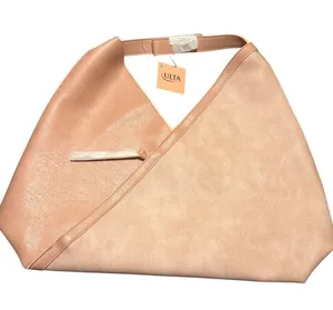 Ulta Beauty Peach Faux Leather Triangle Tote Bag Single Handle New With Tags thumbnail 1