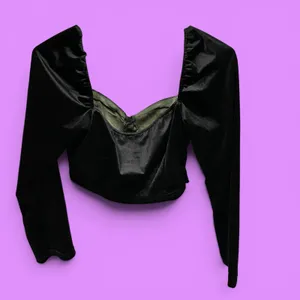 Cute velvet olive lace panel long sleeve crop top whimsigoth festival Cider thumbnail 2