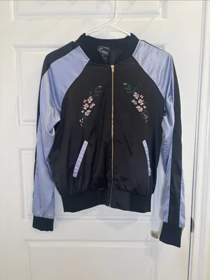 Her Universe Studio Ghibli Spirited Away No Face Embroidered Bomber Jacket S thumbnail 3
