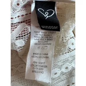 Windsor White Geometric Lace Long Sleeve Bodycon Mini Dress Womens Medium thumbnail 7
