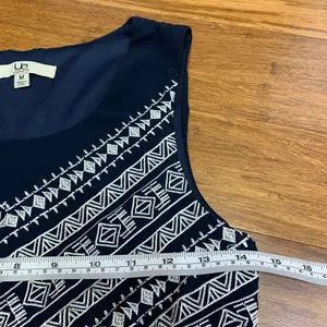 YA Los Angeles Dress Womens‎ Size Medium Navy Sleeveless Fit & Flare White Trim thumbnail 7