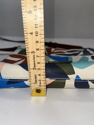Fossil Fiona Crossbody Bag Abstract Leaf Floral Print Coated Canvas Purse thumbnail 11
