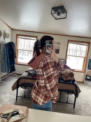 American Eagle Outfitters Hooded Flannel thumbnail 2