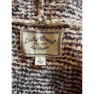 Lucky Brand Open Front Cardigan Sweater Knit‎ Bohemian Style Striped thumbnail 9