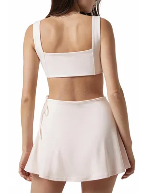 Pacsun PAC 1980 PAC WHISPER Active Leila Wrap Mini Skort Pink NWT Medium thumbnail 8