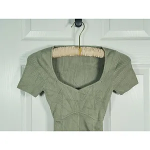 Abercrombie & Fitch Sweetheart Corset Bodysuit Size XS Sage Green Romantic Sexy thumbnail 5