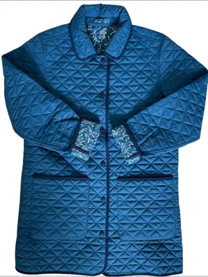Lands End Barn Jacket Women Quilted Reversible Coat Pimaloft Lightweight Size S thumbnail 1