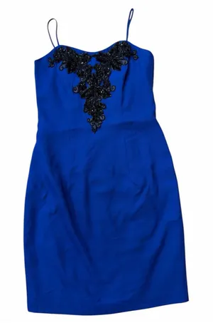 Alex Evenings Vintage Royal Blue Dress with Sequin thumbnail 1
