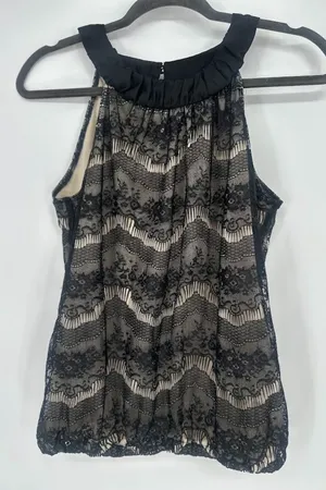 Vintage Wrapper Y2K Halter Top Black‎ Lace Whimsigoth Dark Fairy Grunge Small thumbnail 1