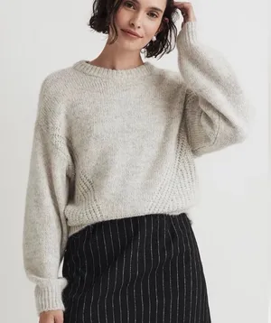 Madewell Wool Blend Crewneck Wedge Long Sleeve Sweater XS thumbnail 1