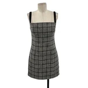 NBD‎ Bynes Mini Dress Gray Black Plaid Sleeveless Size Small thumbnail 3