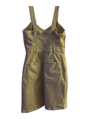 Gap Denim Button-Front Mini Dress Khaki Size 6 EUC thumbnail 3