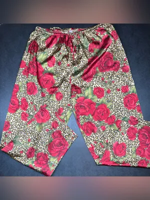 Victoria’s Secret Women’s Size L Y2K Leopard & Rose Print Pajama Set thumbnail 6