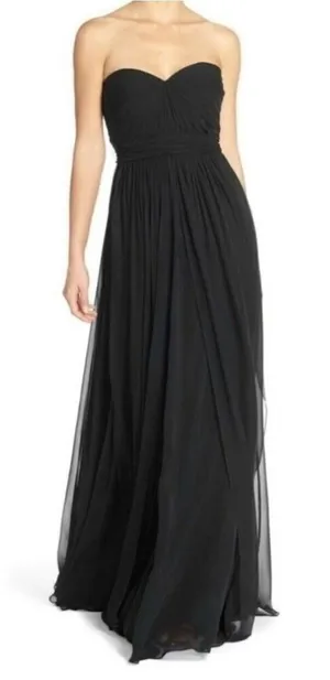 Jenny Yoo Aidan Convertible Strapless Chiffon Gown Size 4 thumbnail 1