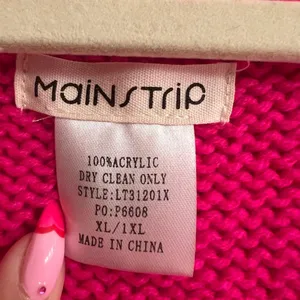 Chic Soul Looking For A Lover Valentines Heart Neon Fuchsia Sweater - size XL/1X thumbnail 11