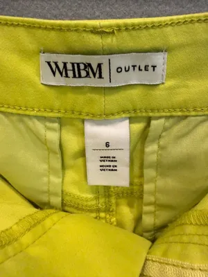 WHBM Neon Yellow Utility Shorts Size 6 Bright Summer Coastal Resort‎ Stretch thumbnail 5