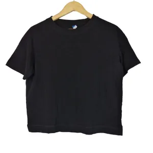 Old Navy Vintage Tee Womens S Black Boxy Oversized Cotton Crewneck Minimalist thumbnail 1