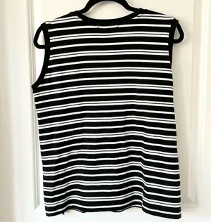 American Holic Black and White Striped Sleeveless Top Large thumbnail 2