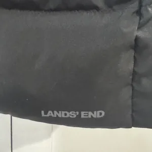 Lands End Womens‎ XL Black Down Puffer Parka Jacket Faux Fur Trim Hood thumbnail 10