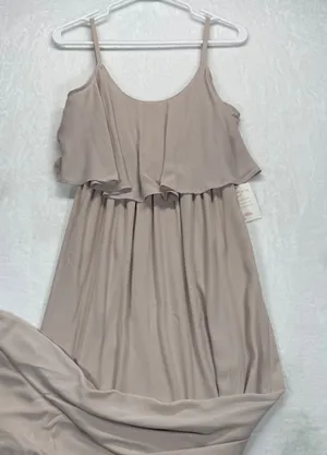 Show Me Your Mumu Caitlin Ruffle Maxi Dress XS Champagne Bridesmaid‎ Wedding thumbnail 1