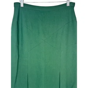 Doncaster Skirt Womens Size 6 Green A-Line Midi Pleated Hem Work Formal thumbnail 5