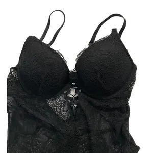 LA SENZA Sexy Lingerie Size Small One Piece Overall Bodysuit Lace Black #10-91 thumbnail 4