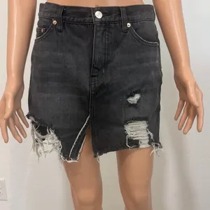 Free People 26 relaxed distressed destroyed denim jean skirt SK 3244 thumbnail 9