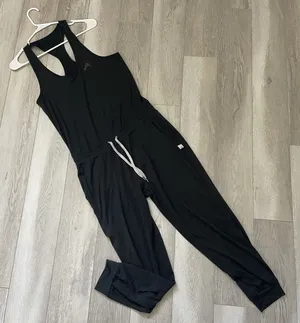 Vuori Lux Jumpsuit racerback sleeveless womens Black (small) athleisure casual thumbnail 1
