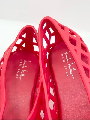 Nicole Miller jelly matte waterproof lightweight red sandals women’s Size 9 thumbnail 7