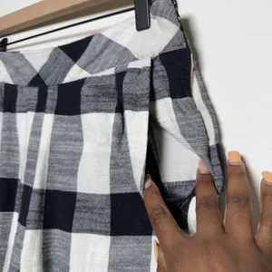 Free People Women Clear Skies‎ Cotton Pants 2 Black White Buffalo Plaid Academia thumbnail 7