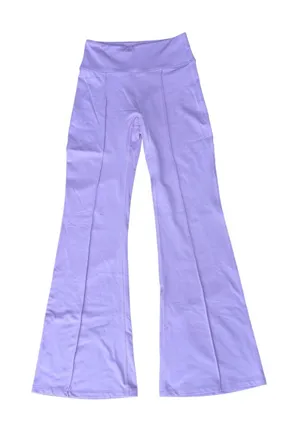 PINK Victoria's Secret Flare Leggings Womens Small Short Pintuck Seam Pink thumbnail 1