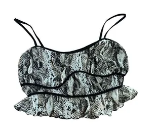 Urban Outfitters Sheer Snake Print‎ Crop Tank Top sz large thumbnail 1