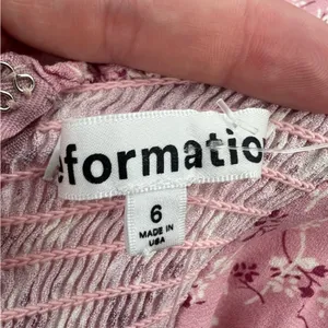 Reformation Rosalie long sleeve‎ mini dress baby’s breath pink white floral sz 6 thumbnail 5