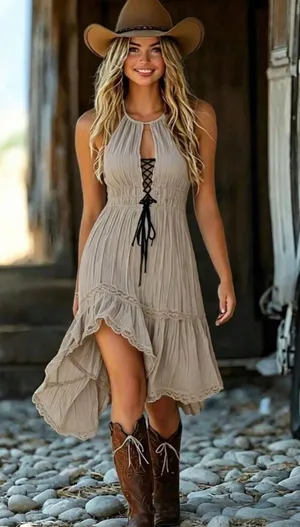 Boutique Boho Western Dress thumbnail 1