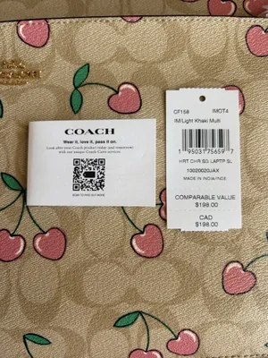 NWT Signature Coach Cherry Laptop Sleeve/Case thumbnail 8