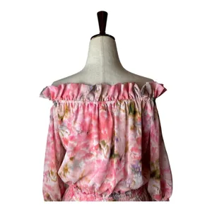 MISA Los Angeles‎ Danae Dress Women XS Pink Taza Floral Mini Off Shoulder Boho thumbnail 6