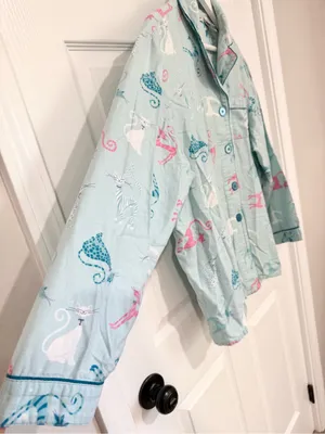 Delicates Cat Print Cotton Pajama Set Cozy Playful Lounge Large Sleepwear thumbnail 5