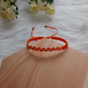 Hand Made Adjustable Bracelet Orange thumbnail 2