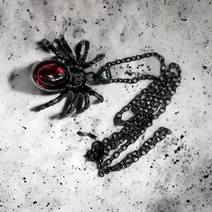 Gothic Black/Red Cute Spider‎ Pendant Necklace Punk Retro Style Fashion Jewelry thumbnail 6