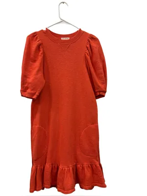 Ulla Johnson Landry Orange (Chili ) Puff Sleeve Cotton Fall Mini Dress Small thumbnail 3