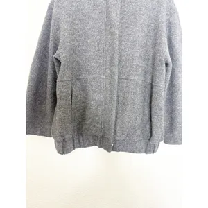 Zara Oversized Wool Blend Bomber Jacket Size Small Dark Gray 8372/313 Chic thumbnail 9