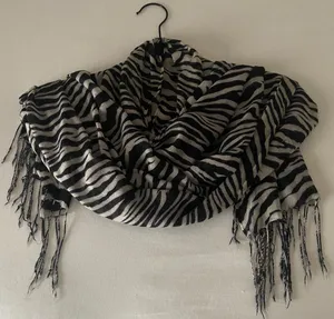New York & Company Zebra Print Scarf w/ Fringe 🦓 thumbnail 2