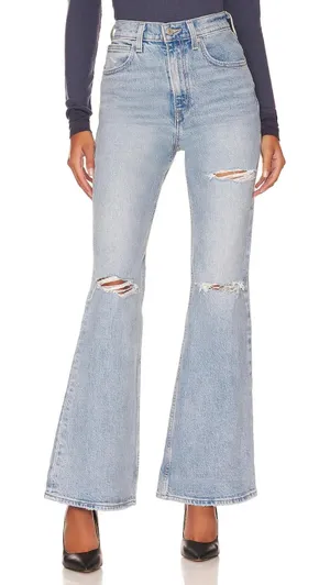 LEVIS 70s High Rise Flare Distressed‎ Denim You and I Wash Sz 25 thumbnail 1