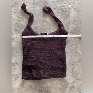 ZARA Knit Silky Stretch Plum Purple Lined Sweater Tank Top Women’s Sz M EUC thumbnail 7