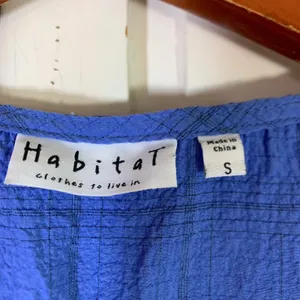 Habitat Clothes to Live In Womens Blue Plaid Textured Sleeveless Shell Top S thumbnail 2